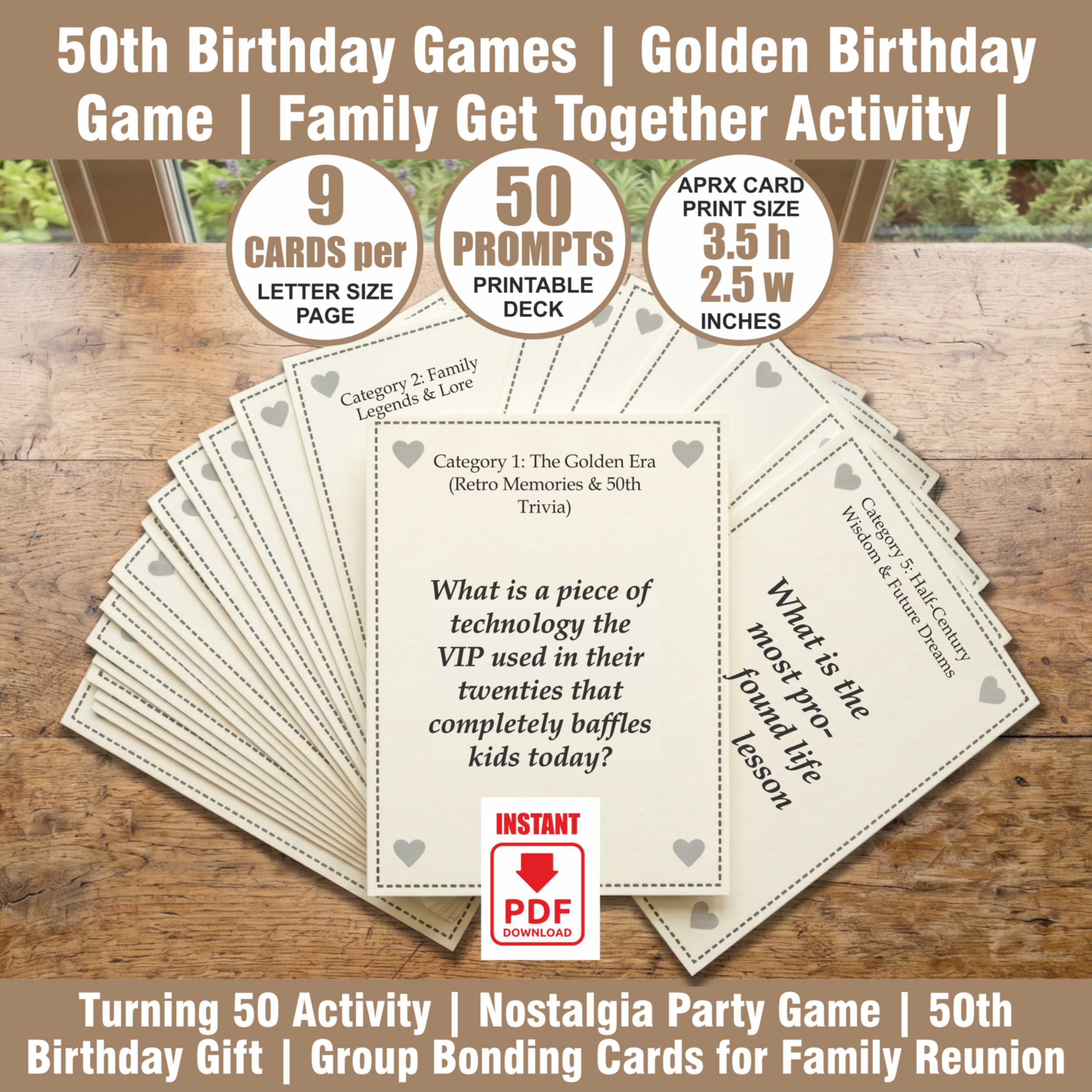 50th Birthday Games | Golden Birthday Game | Family Get Together Activity | Fifty and Fabulous